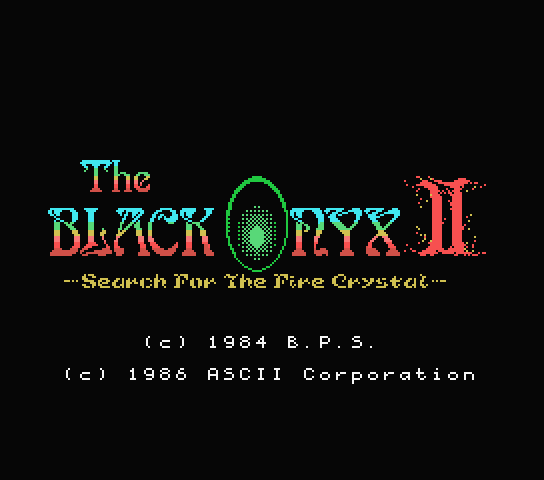 Black Onyx 2 title screen for MSX